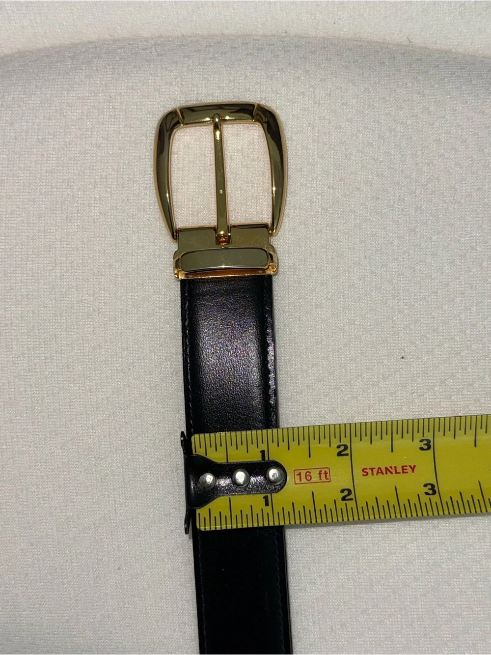 Gold Buckle Black Belt Unisex Size 48 inches XXL Made In Italy